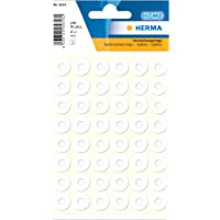 HERMA Anillos de refuerzo 5816 (Ø 12 mm- 5 hojas- lámina mate- autoadhesivos- resistentes a desgarros- permanentes…